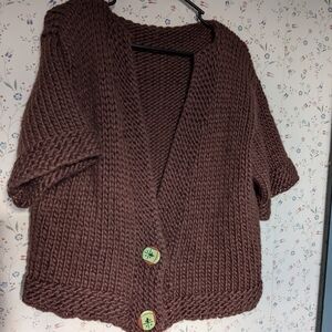 🤎 Cozy HandKnit L Sweater Layer Piece Homemade Artisan Lagenlook